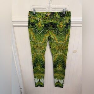 Ted Baker Green Tropical Print Skinny Jeans